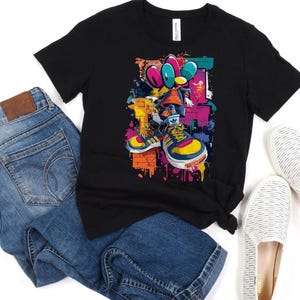 Urban Graffiti T-Shirt, Stylish Streetwear, Unisex Graphic Tee, Colorful Art Clothing, Perfect for Casual Outfits