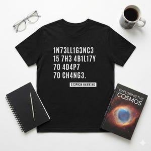 Camiseta con cita de Stephen Hawking de Leetspeak, regalo STEM para geeks