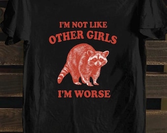 面白いアライグマTシャツ、ゴミパンダTシャツ、皮肉な動物グラフィックTシャツ、面白いギフト