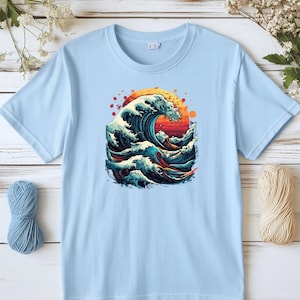 Wave off Kanagawa T-shirt, Japanese Wave Tee, Great Wave Shirt for Women, Comfort Colors Shirt, Ocean Lover Gift, Cool Japanese Grunge Tee