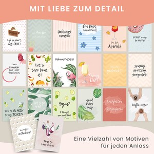 20 Grußkarten, Postkarten für jeden Anlass, DIN A6 Grußkarten Set mit lustigen und schönen Sprüche, Postkartenset Freundschaft Bild 2