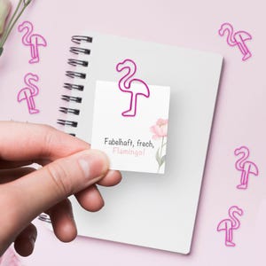 Pinke Flamingo-Büroklammern | 5 Stück | Metall Clips | Buchklammer | lustige und schöne Lesezeichen | Hochzeit und Grußkarten Dekoration