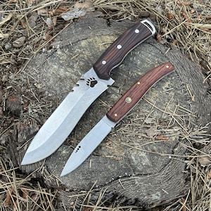 Handmade Serrated Bear Claw & Pocket Knife outdoor knife camping knife personalized gifts gift for him handmade gift stainless steel hunter