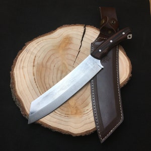 Handmade Bushcraft with Leather Sheath, Groomsmen Knives Set, Custom Gifts For Men, Hunting Gifts For Him, Knive Engraving, Outdoor knife