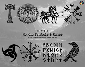 Viking Runes and Symbols - Futhark Runes Svg - Norse Viking Runes Png - Viking Runes Cut and Print