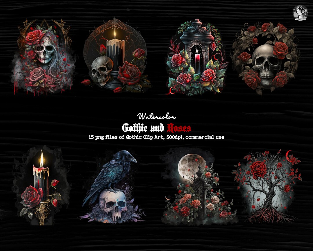 Love in Death: A Gothic Romance Collection Featuring Dark Roses, Skulls ...