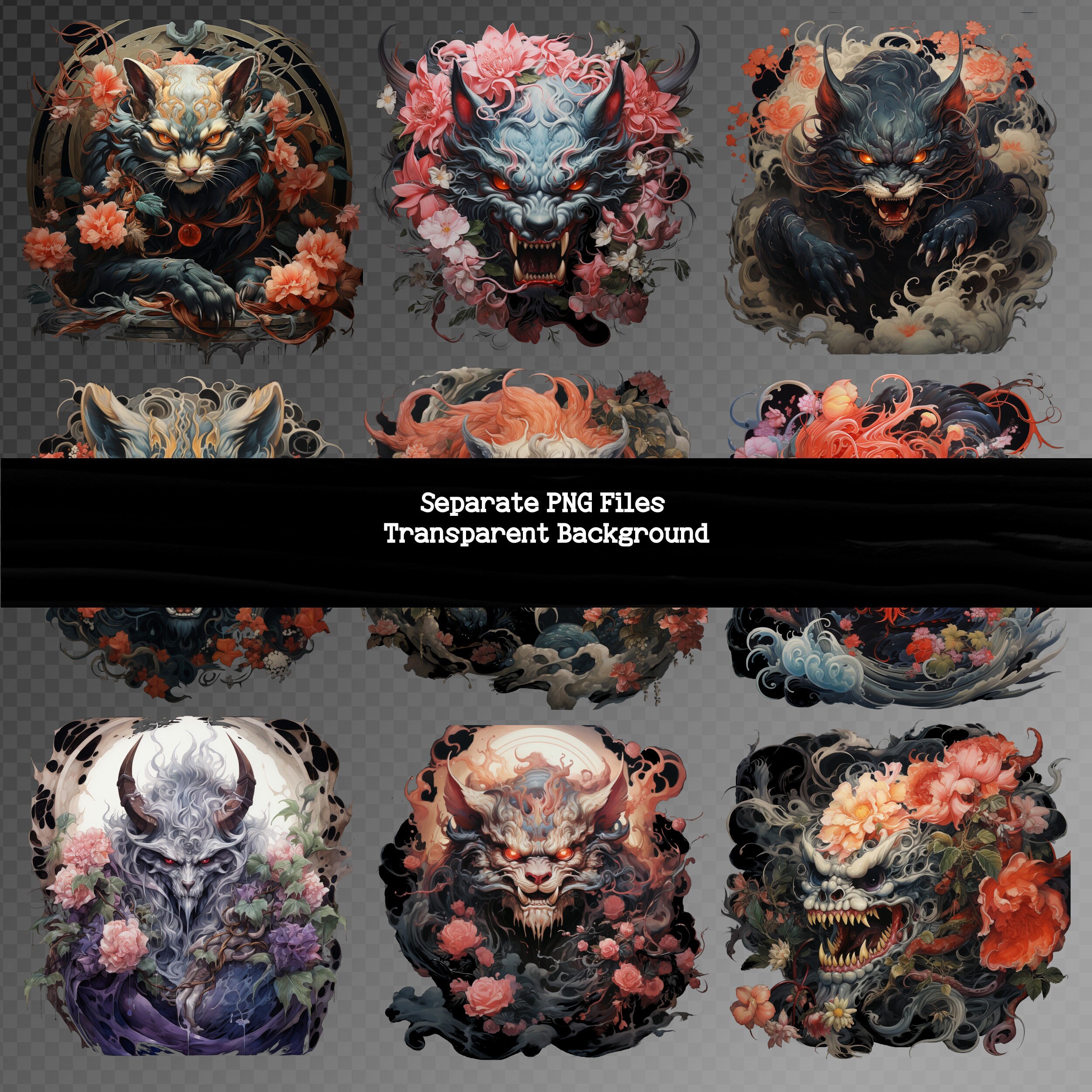 Japanese Yokai Mysterious Creatures and Demons of Japanese - Etsy