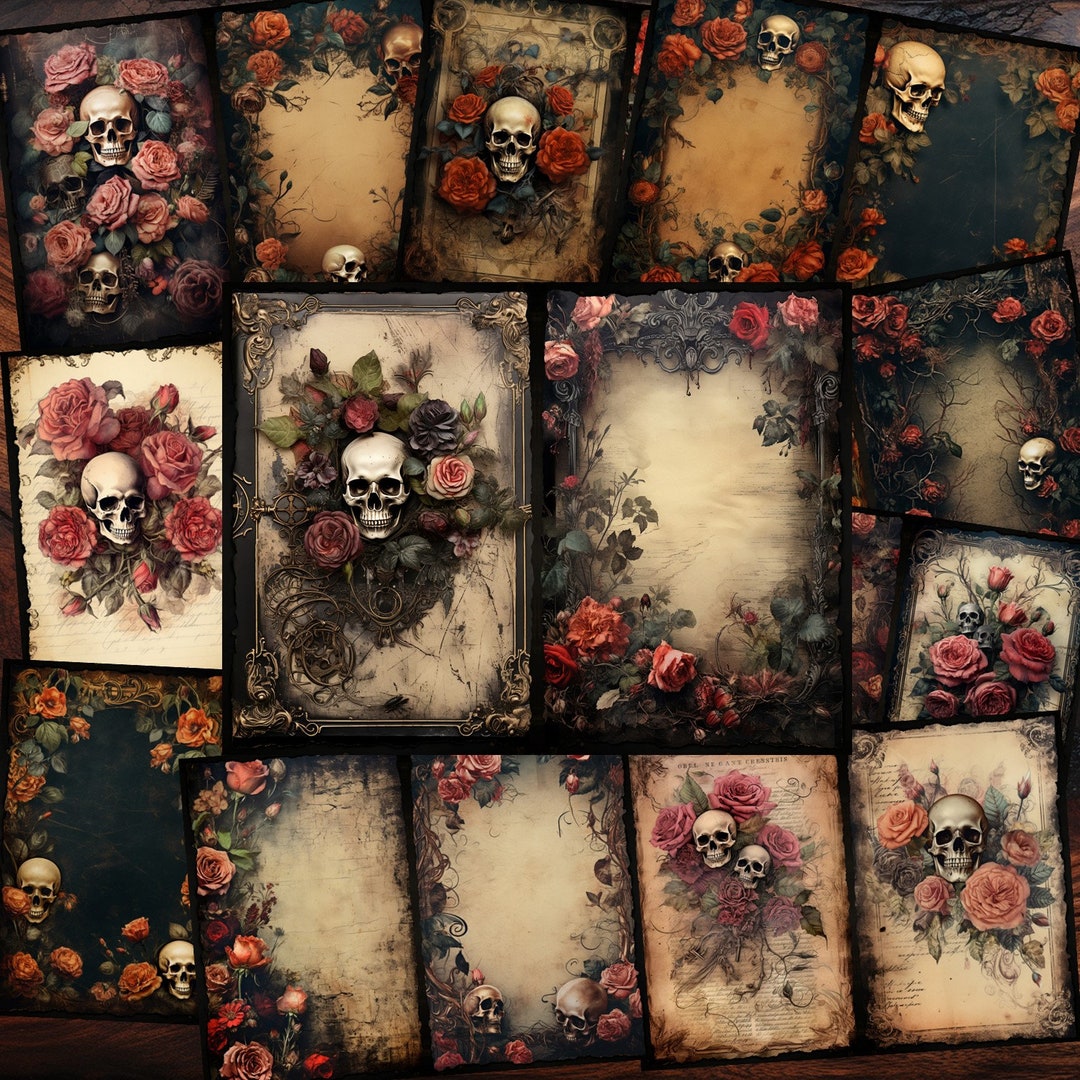 Love in Death Gothic Junk Journal Pages A Gothic Romance Scrapbook