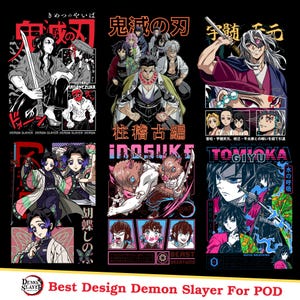 Anime Demob Slayer PNG Mega Bundle Design for Printing and POD (Digital Download)