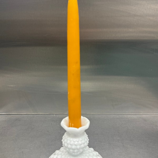 Fenton Hobnail Milk Glass 3 1/8 Inch Single Light Candlestick