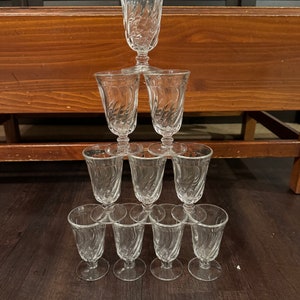 Ten 4 5/8 Inch Fostoria Colony (2412) Juice Glasses
