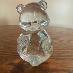Fenton Art Glass 3 3/8 Inch Clear Sitting Bear Cub #5151