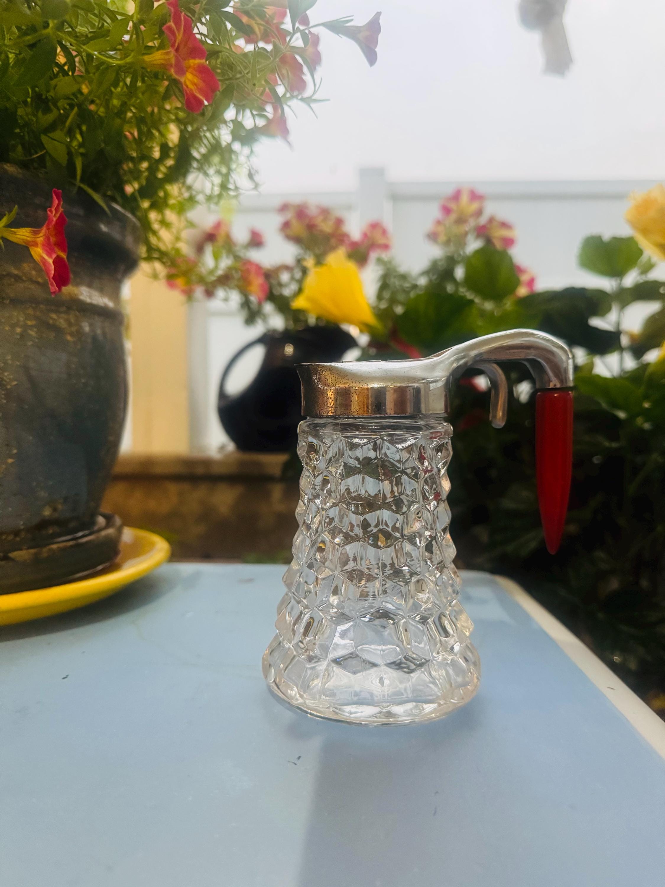 180ml アメリカヴィンテージ Fostoria クリーマー&シュガー#001