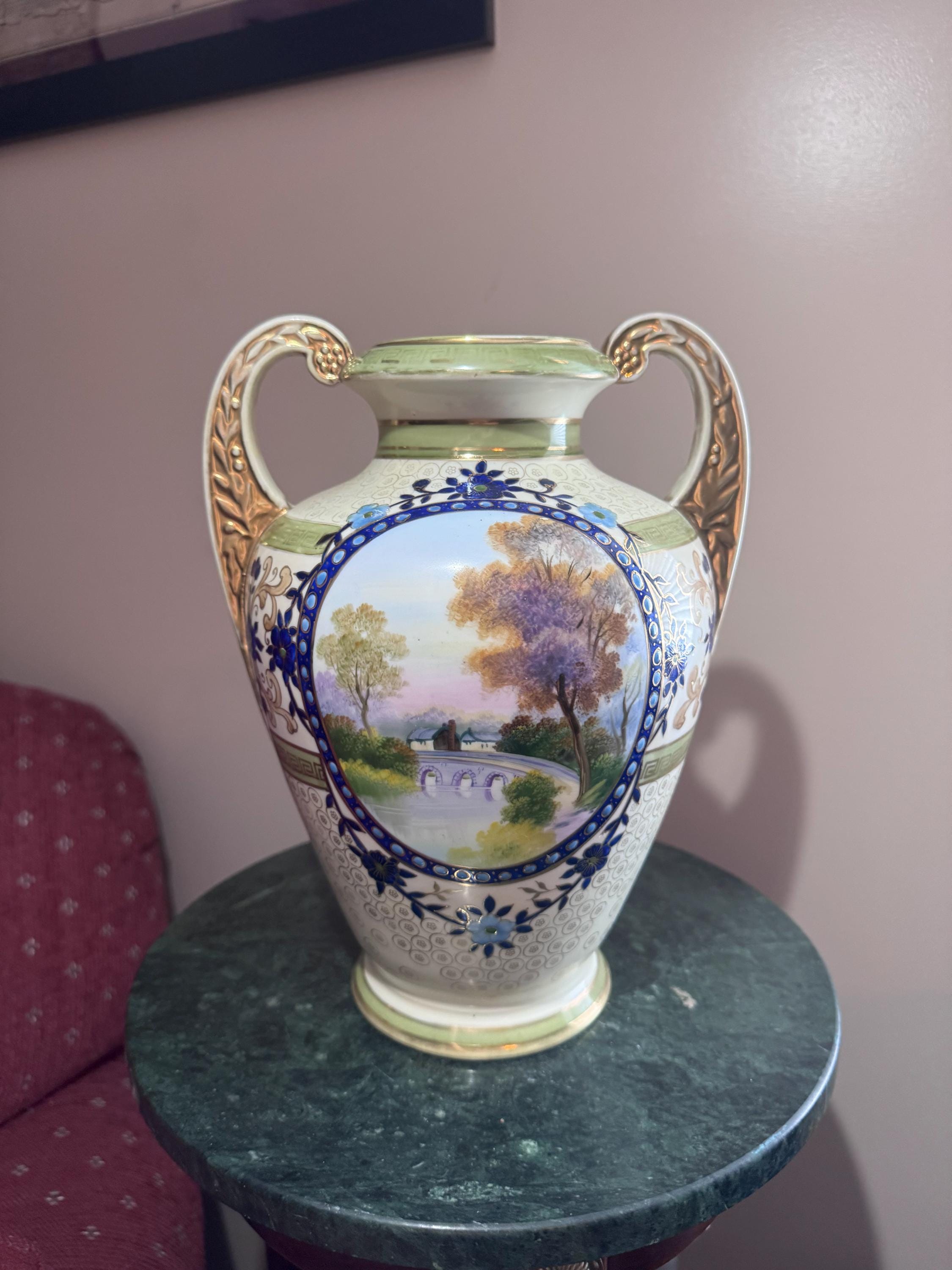 Nippon Two Handled Vase - Etsy