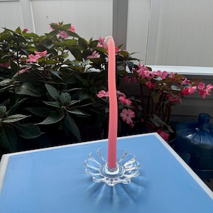 Fostoria Glass Celestial Clear 1 1/4 Inch Single Light Ribbed Candlestick Holder