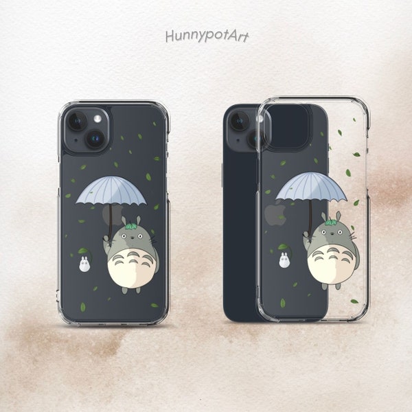 Hand Drawn Anime character Totoro Clear Case for iPhone® | Fan Made Japanese Phone case