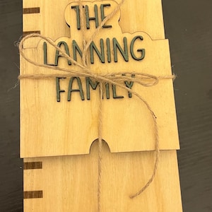 wooden growth chart, personalized growth ruler