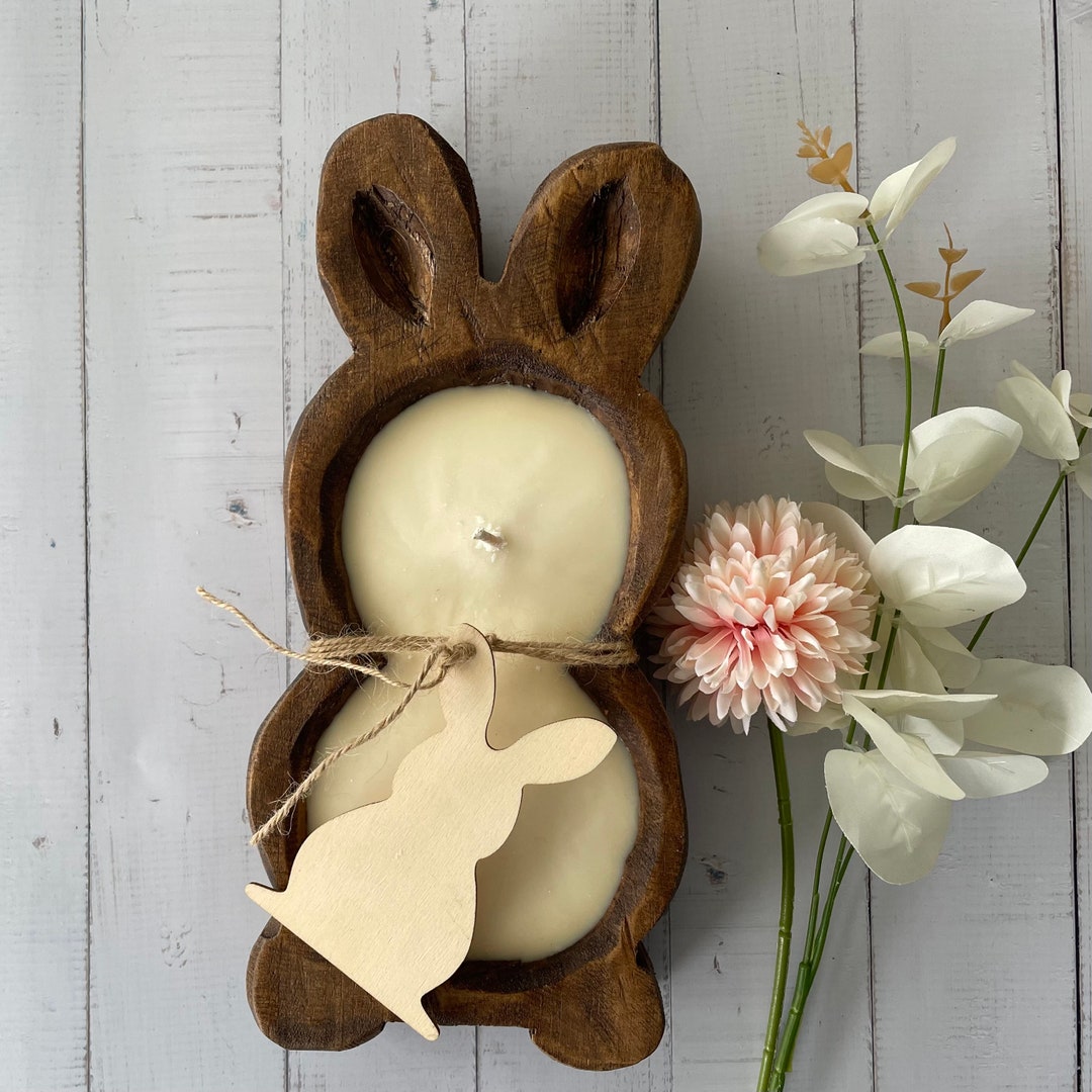 Bunny Shaped Dough Bowl Candle Etsy