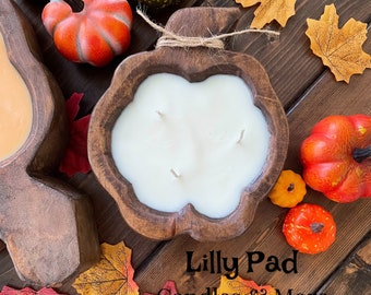 Pumpkin Shaped Dough Bowl Candle