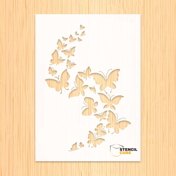 Isolated Butterflies Stencil