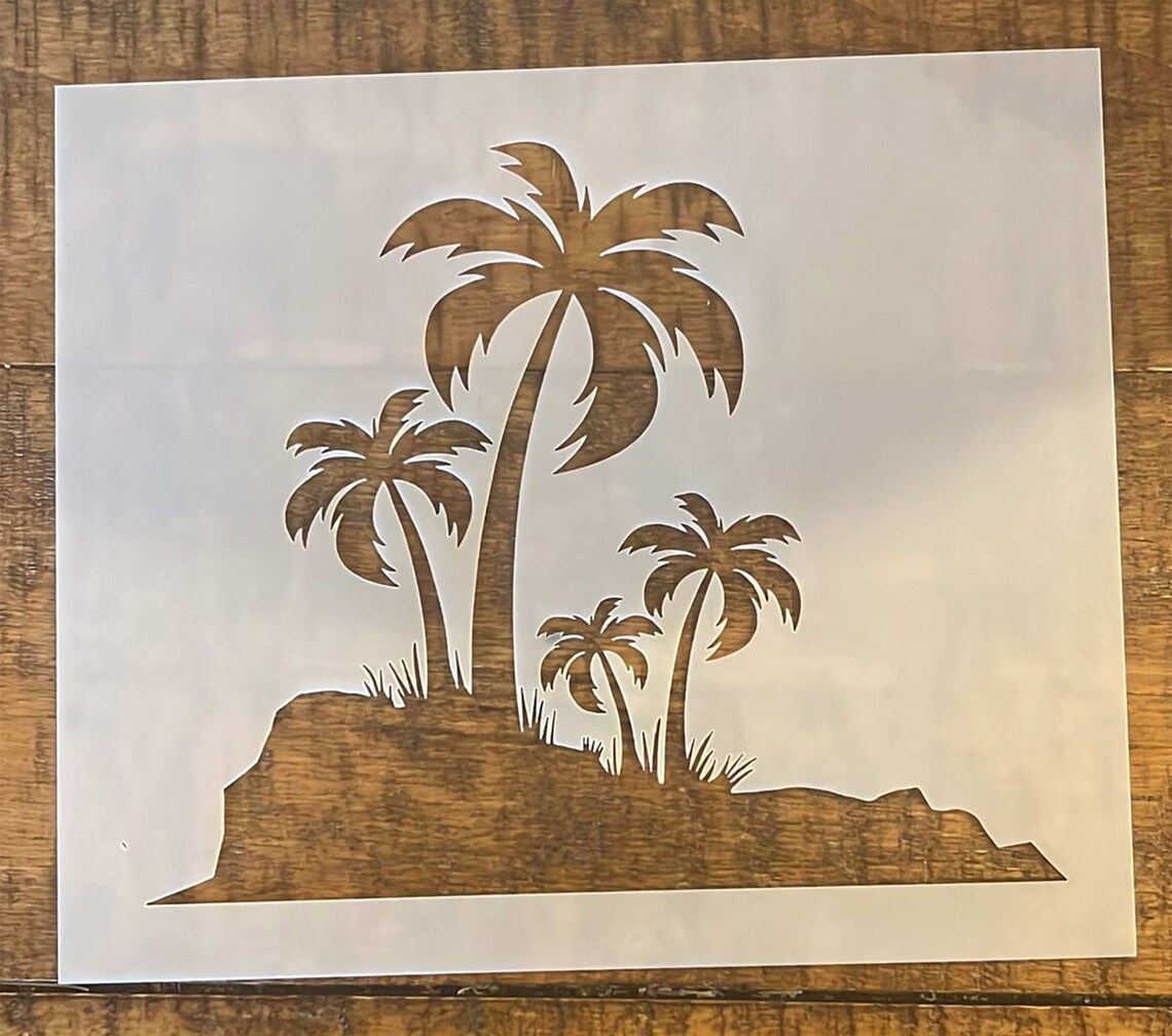 4 Palm Trees Stencil Stencil - Etsy