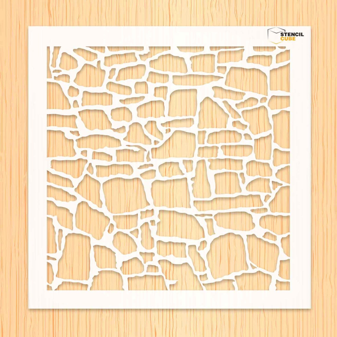 Cobblestone Wall Pattern Stencil - Etsy