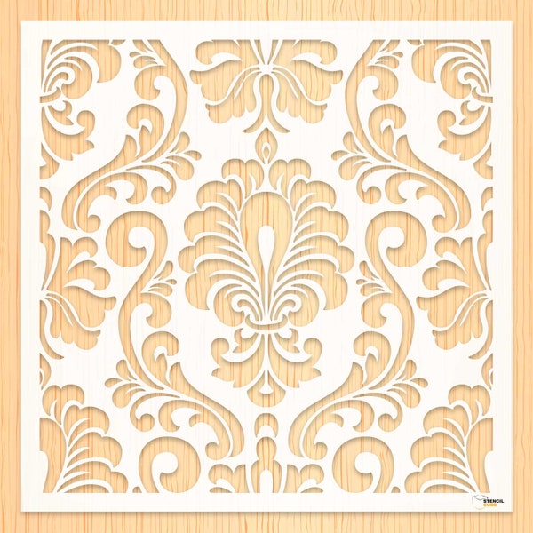 Damask Seamless Pattern for Wall Stencil