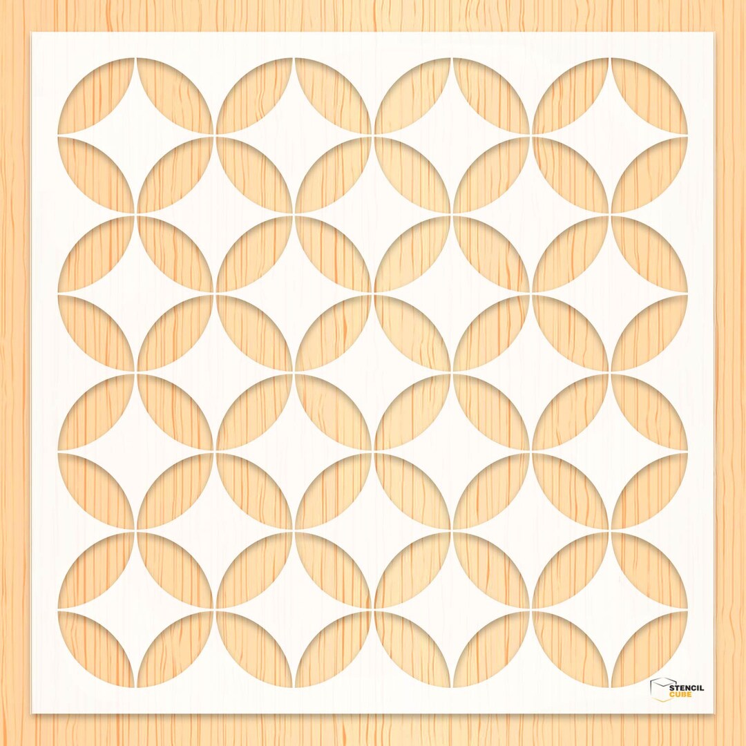 Tiling Pattern Using Circle Circle Floor Tile Pattern Stencil - Etsy