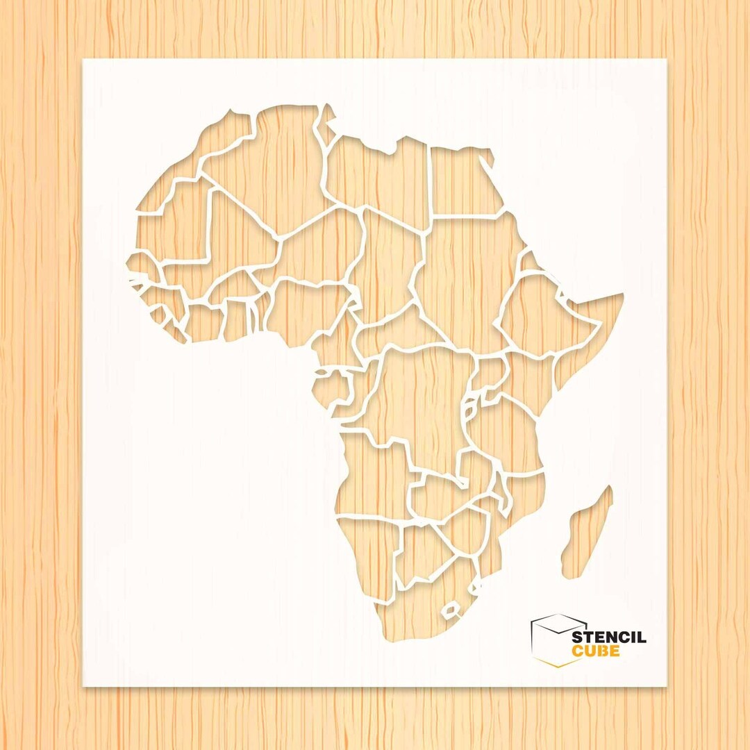 Africa Map Stencil Etsy