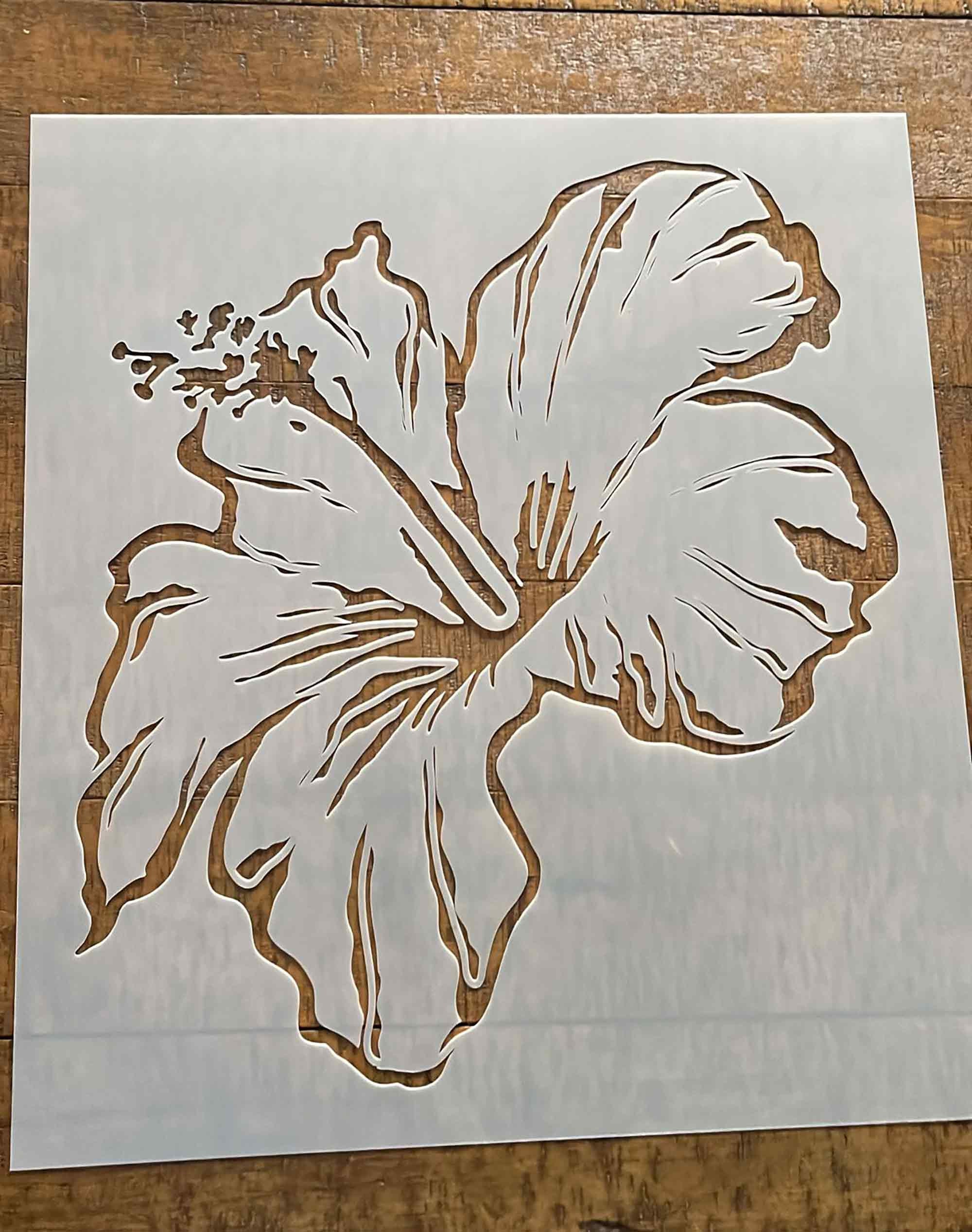 Hibiscus Stencil - Etsy