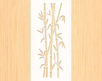 Bamboo Plant Pattern Stencil