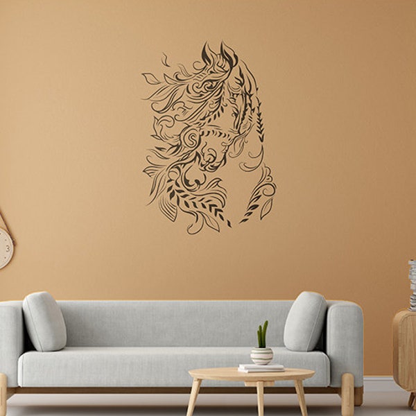 Ornate Horse Stencil | Beautiful wall decoration idea with reusable easy to use large stencil | Royal stencil for wall art fabric painting