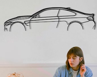Metal Car Silhouette Wall Art  M4 G82 , Metal Car Wall Decor, Gameroom Decor, Car Lover Gift, Gift For Him, Car Guy Gift, Race Man, Sim