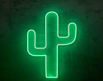 Cactus Neon Sign: Green Neon Wall Decor (60cm)