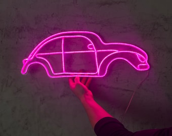 Beetle Car Neon Sign: Home Office Decor