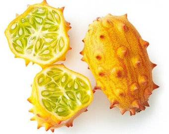 Kiwano Melon, African Horned Cucumber, 20 seeds (Cucumis metuliferus) Fruit Heirloom