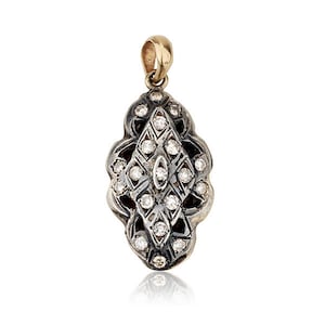 Antique vintage pendant with diamonds, vintage silver pendant, a combination of gold and diamonds