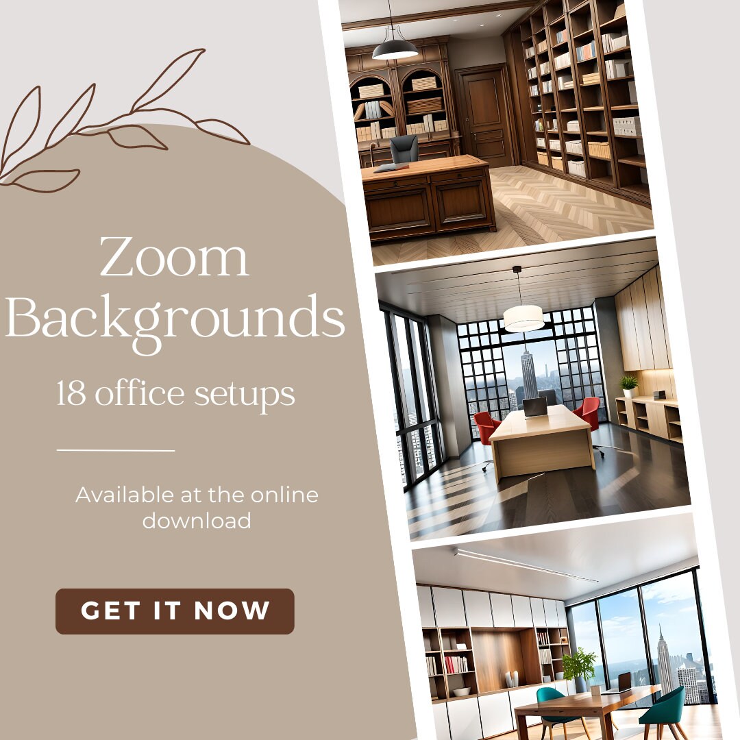 Zoom Background Luxury Office Collection Student Teacher Etsy