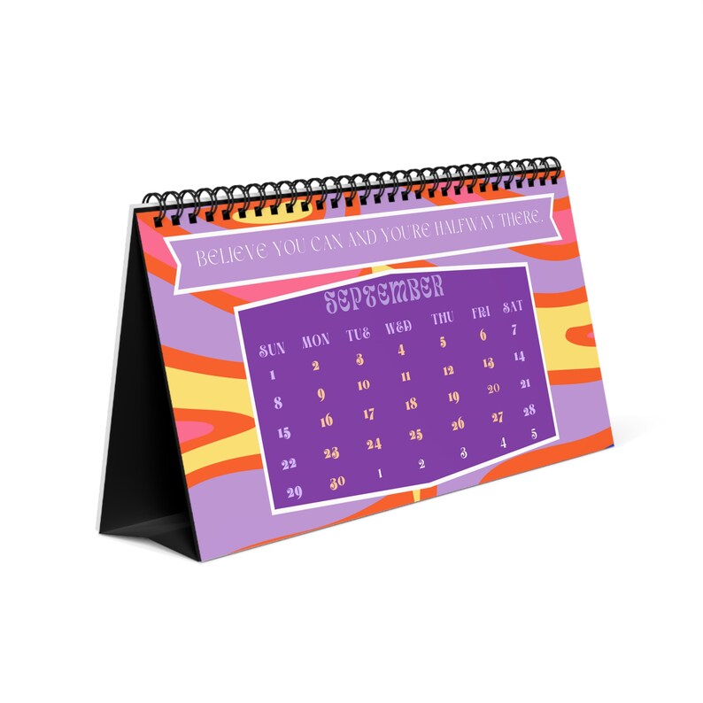 2024 Desk Calendar 2024 Retro Desk Calendar Monthly Desk Calendar 2024
