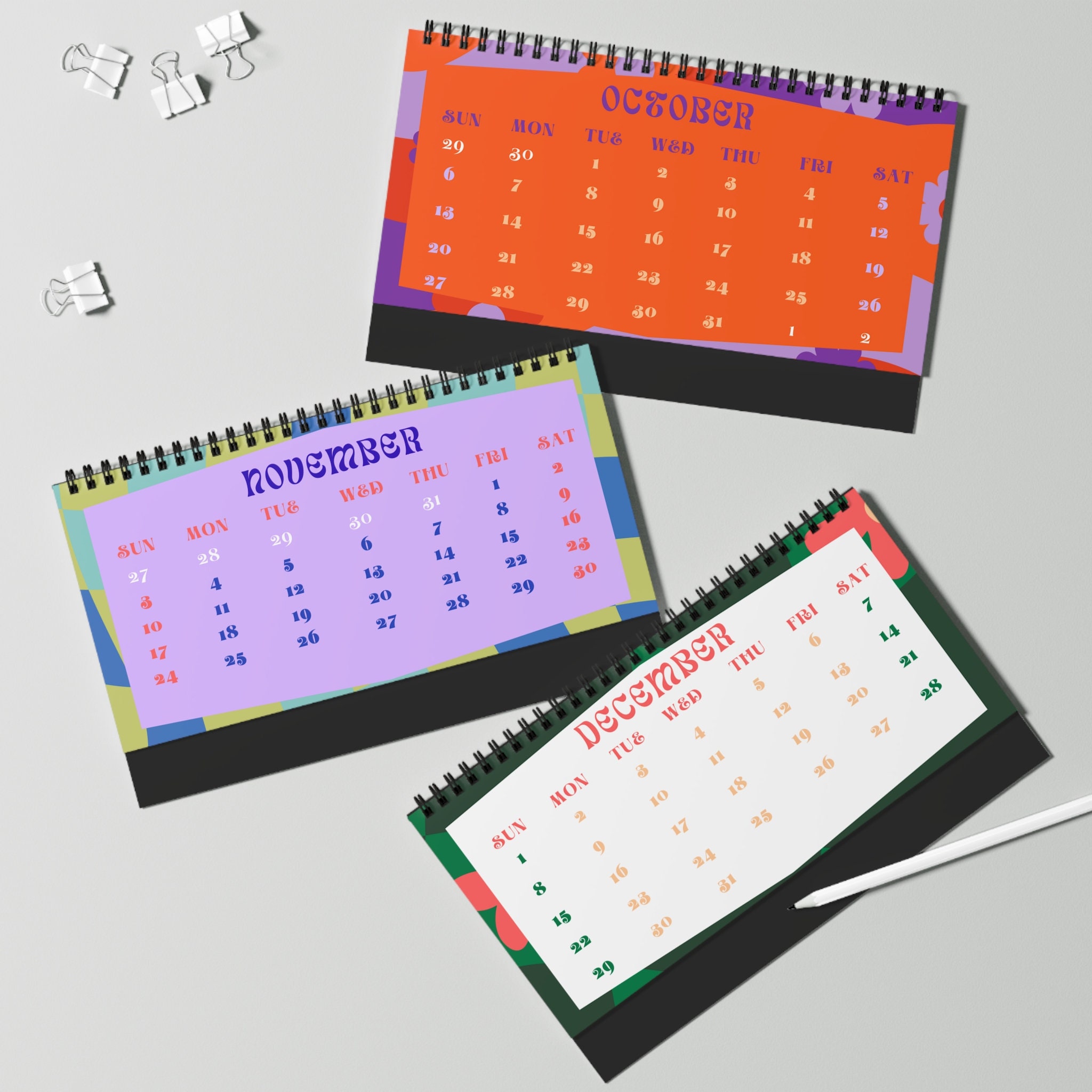 2024 Desk Calendar 2024 Calendar Monthly Desk Calendar 2024 Christmas