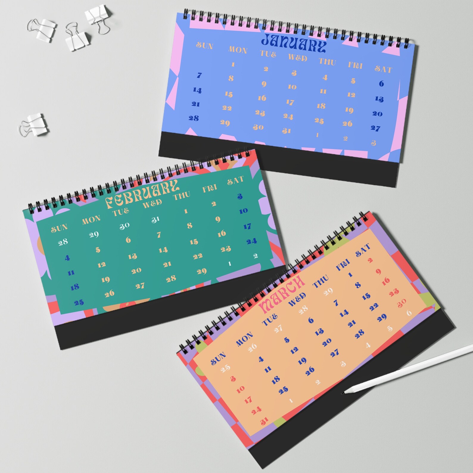 2024 Desk Calendar 2024 Calendar Monthly Desk Calendar 2024 Christmas