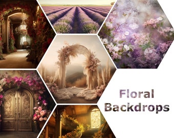 Midjourney Prompts floral background guide, 50+ prompts bundle, AI Art, photography backdrop, digital art, digital download