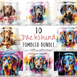 Dachshund Tumbler Wrap Bundle, Dog Tumbler Design, Dachshund Sublimation, Straight & Tapered Tumbler Wrap, Dog Tumbler Wrap, Dog Mom Tumbler