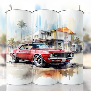 Muscle Car Tumbler Wrap, Vintage Car Tumbler, Straight & Tapered Tumbler Wrap, PNG Car Sublimation, Classic Car Tumbler, Car Lover Tumbler
