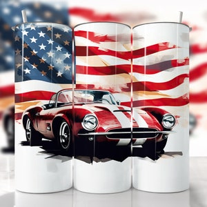 Sports Car Tumbler Wrap, American Tumbler, Straight & Tapered Tumbler Wrap, Muscle Car Tumbler, Car Lover Tumbler, Classic Car Tumbler PNG