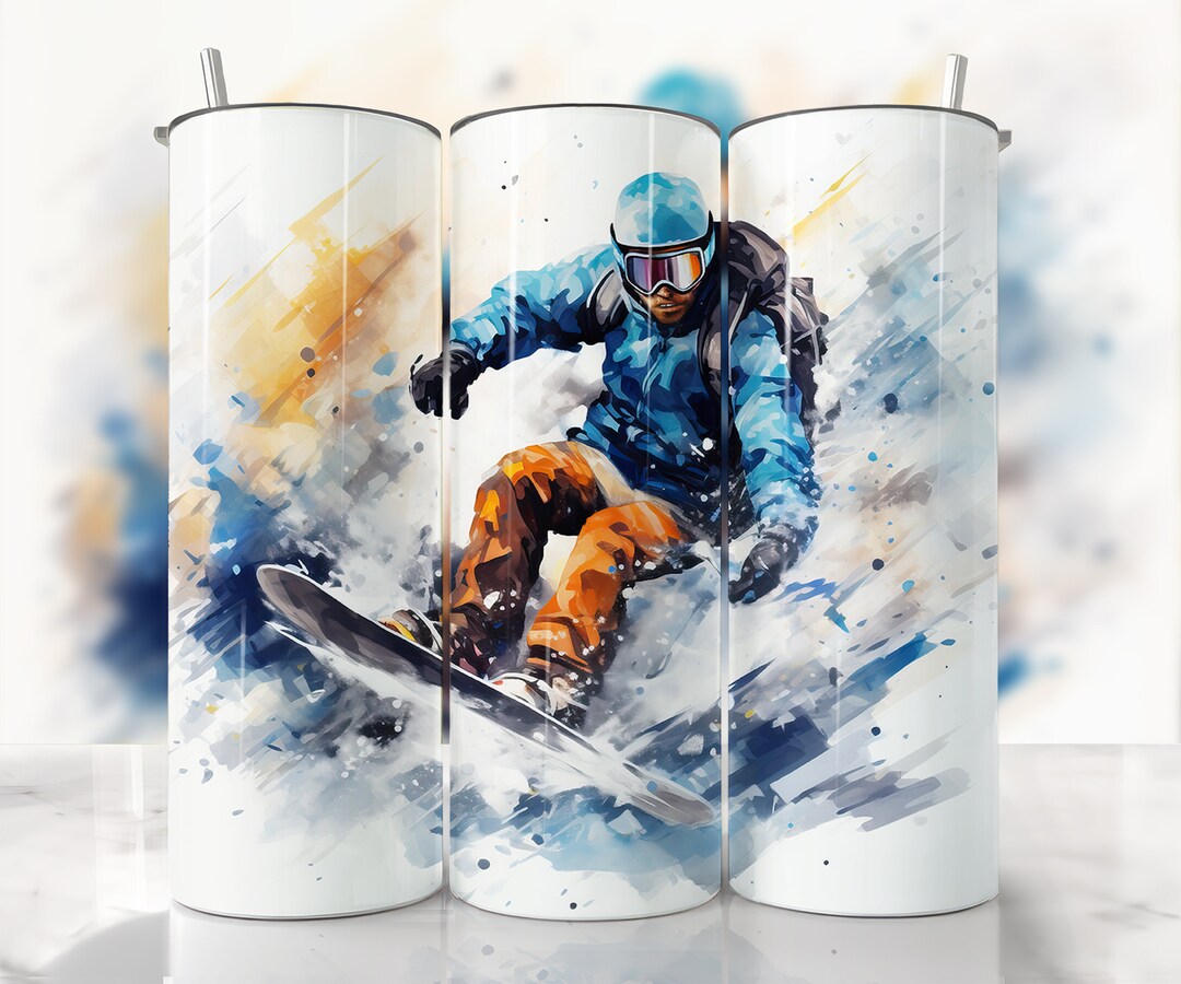 Snowboarding Tumbler Wrap, Snowboard Sublimation, Snowboarding