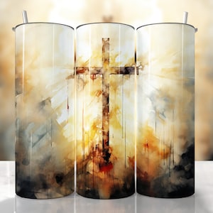 Cross Tumbler Wrap, Cross Sublimation, Faith Tumbler Wrap, Religious Tumbler Wrap, Bible Tumbler Wrap, Straight & Tapered Tumbler Wrap