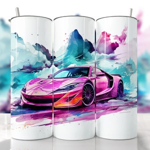 Sports Car Tumbler Wrap, Alcohol Ink Tumbler, Straight & Tapered Tumbler Wrap, PNG Car Tumbler Wrap, Classic Car Tumbler, Muscle Car Tumbler