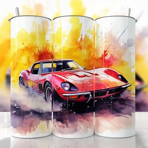 Sports Car Tumbler Wrap, PNG Classic Car Tumbler, Straight & Tapered Tumbler Wrap, Car Sublimation, Muscle Car Tumbler, Car Lover Tumbler