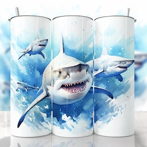 Shark Tumbler Wrap, Seamless Tumbler Wrap, Shark Sublimation, Straight & Tapered Tumbler Png, Ocean Tumbler Wrap, Shark Png Sea Life Tumbler